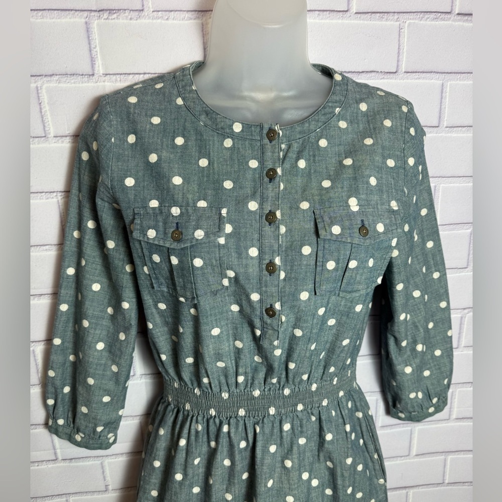 Brooks Brothers Polka Dot Chambray Shirt Dress Size 2
Blue Cotton Casual - Picture 10 of 16